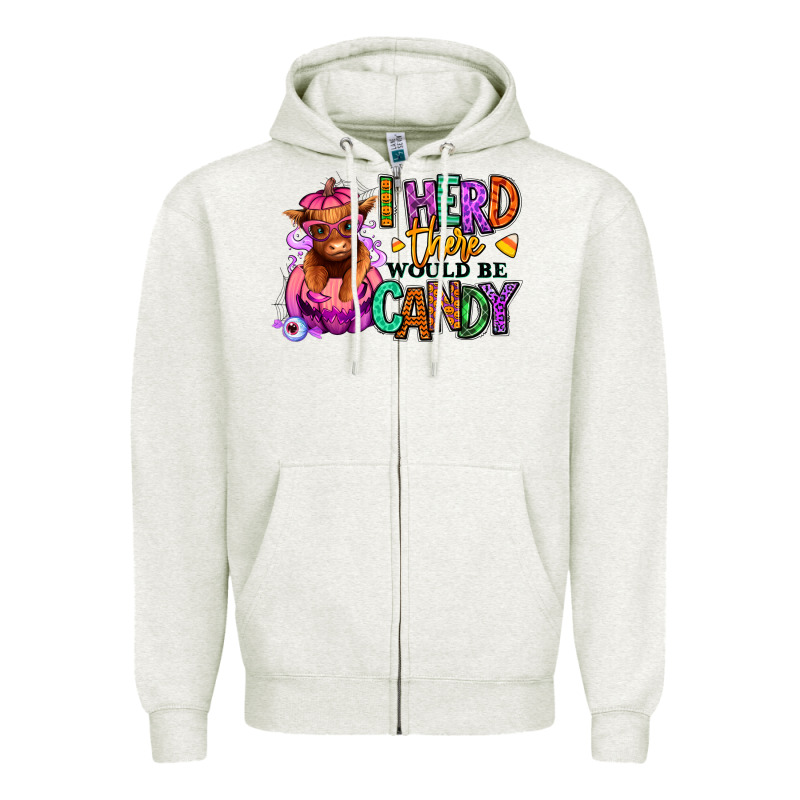 I Herd There Would Be Candy Heifer Zipper Hoodie by RanaPortraitStore | Teevron