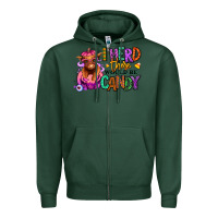 Sports Green I herd there would be candy Heifer Zipper Hoodie - RanaPortraitStore
