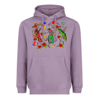 Lavender mexican skeletons Heavyweight Hoodie - Zillion Design Studio