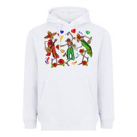 White mexican skeletons Heavyweight Hoodie - Zillion Design Studio