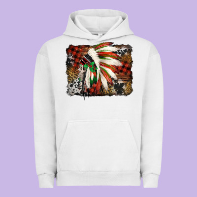 Indian Headdress Christmas Urban Hoodie Designed By Jasminsmagicworld