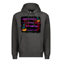 Charcoal Heather halloween witch hat backround Premium Hoodie - RanaPortraitStore