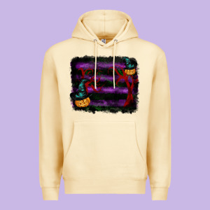 Halloween Witch Hat Backround Premium Hoodie Designed By Ranaportraitstore
