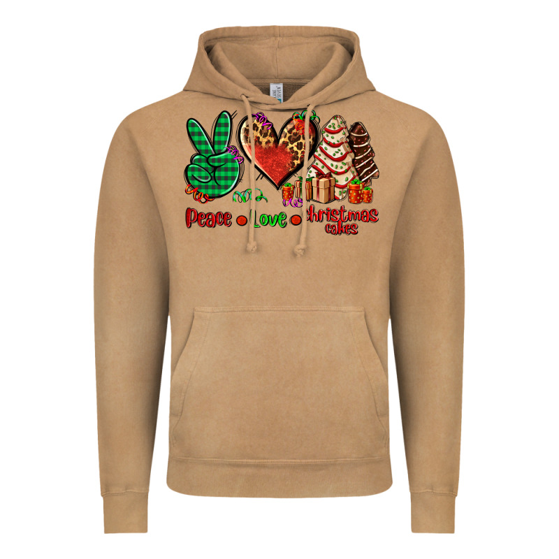 Peace Love Christmas Cakes Vintage Hoodie by AdoDesignShop | Teevron