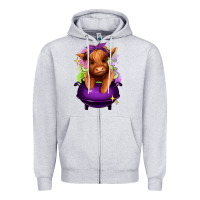 Heather Grey Halloween Heifer Zipper Hoodie - RanaPortraitStore