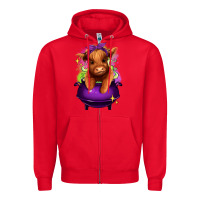 Red Halloween Heifer Zipper Hoodie - RanaPortraitStore