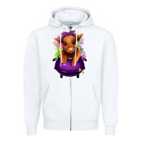 White Halloween Heifer Zipper Hoodie - RanaPortraitStore