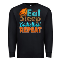 Black eat sleep basketball repeat Premium Sweatshirt - HRA Design Shop