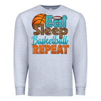 Heather Grey eat sleep basketball repeat Premium Sweatshirt - HRA Design Shop