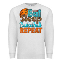 Oatmeal Heather eat sleep basketball repeat Premium Sweatshirt - HRA Design Shop