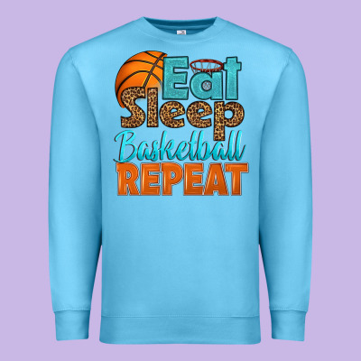 Eat Sleep Basketball Repeat Premium Sweatshirt Designed By Hra Design Shop