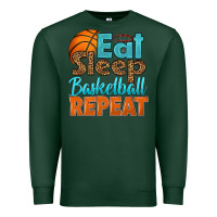 Sports Green eat sleep basketball repeat Premium Sweatshirt - HRA Design Shop