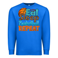 True Royal eat sleep basketball repeat Premium Sweatshirt - HRA Design Shop