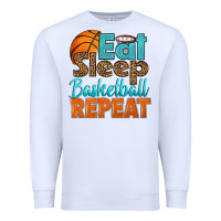 White eat sleep basketball repeat Premium Sweatshirt - HRA Design Shop