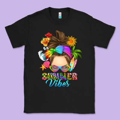 Messy Bun Summer Vibes Classic Tee Designed By Ranaportraitstore