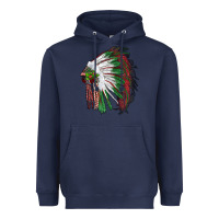 Navy christmas indian feather headdress Heavyweight Hoodie - RanaPortraitStore