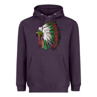 Plum christmas indian feather headdress Heavyweight Hoodie - RanaPortraitStore