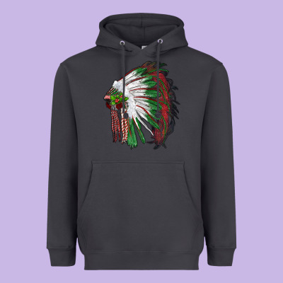 Christmas Indian Feather Headdress Heavyweight Hoodie Designed By Ranaportraitstore