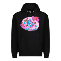 Black back to school flowers sixth grade 3200x2400 Premium Hoodie - AdoDesignShop