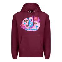 Burgundy back to school flowers sixth grade 3200x2400 Premium Hoodie - AdoDesignShop