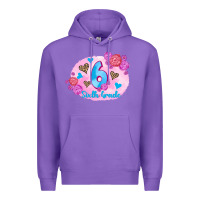 Purple back to school flowers sixth grade 3200x2400 Premium Hoodie - AdoDesignShop