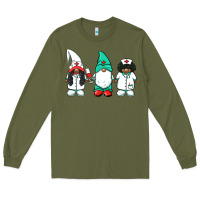 Army Green african american nurse gnomies medical gnomies Long Sleeve Tee - BarkalooDesign