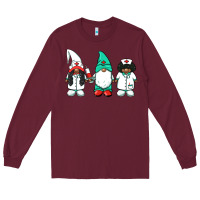 Burgundy african american nurse gnomies medical gnomies Long Sleeve Tee - BarkalooDesign