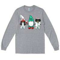 Heather Grey african american nurse gnomies medical gnomies Long Sleeve Tee - BarkalooDesign