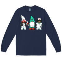 Navy african american nurse gnomies medical gnomies Long Sleeve Tee - BarkalooDesign