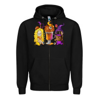 Black Halloween hocus pocus coffee cups Zipper Hoodie - RanaPortraitStore