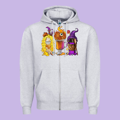 Zipper Hoodie Halloween hocus pocus coffee cups