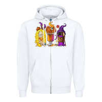 White Halloween hocus pocus coffee cups Zipper Hoodie - RanaPortraitStore