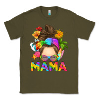 Army Green messy bun mama summer Classic Tee - RanaPortraitStore
