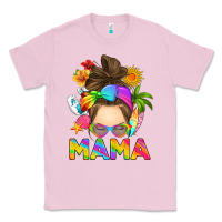 Bubblegum Pink messy bun mama summer Classic Tee - RanaPortraitStore