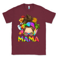Burgundy messy bun mama summer Classic Tee - RanaPortraitStore