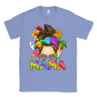 Colony Blue messy bun mama summer Classic Tee - RanaPortraitStore