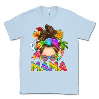 Dusty Blue messy bun mama summer Classic Tee - RanaPortraitStore