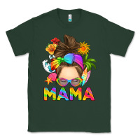 Sports Green messy bun mama summer Classic Tee - RanaPortraitStore