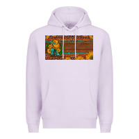 Lilac custom cowboy boots sunflowers and cactus license plate Premium Hoodie - Artiststas