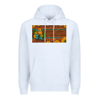 White custom cowboy boots sunflowers and cactus license plate Premium Hoodie - Artiststas
