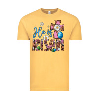 Vintage Mustard he is risen cross Vintage Tee - Artiststas