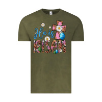 Vintage Olive he is risen cross Vintage Tee - Artiststas