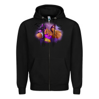 Black Halloween sneaker and heel afro woman Zipper Hoodie - RanaPortraitStore
