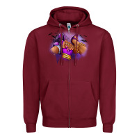 Burgundy Halloween sneaker and heel afro woman Zipper Hoodie - RanaPortraitStore