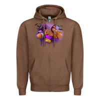 Chestnut Halloween sneaker and heel afro woman Zipper Hoodie - RanaPortraitStore
