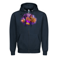 Navy Halloween sneaker and heel afro woman Zipper Hoodie - RanaPortraitStore