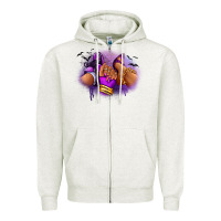 Oatmeal Heather Halloween sneaker and heel afro woman Zipper Hoodie - RanaPortraitStore