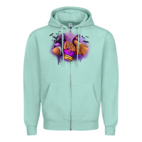 Seafoam Halloween sneaker and heel afro woman Zipper Hoodie - RanaPortraitStore