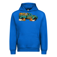 Cobalt pumpkin farm truck no background Urban Hoodie - Jasminsmagicworld