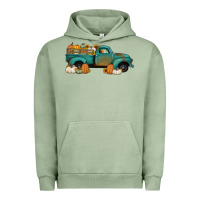 Pigment Oil Green pumpkin farm truck no background Urban Hoodie - Jasminsmagicworld
